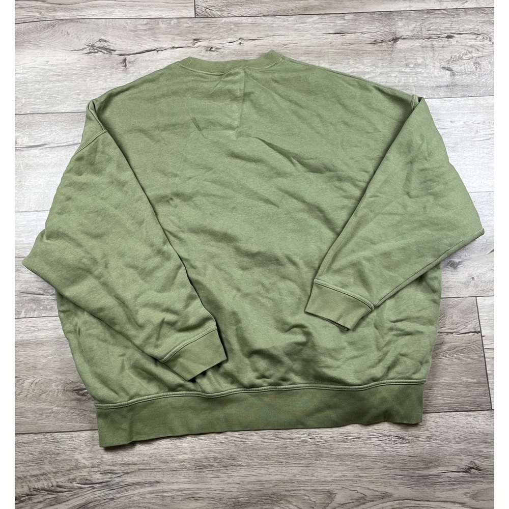 Nike Sweatshirt Men's Medium Olive Green Center Swoosh Crewneck Pullover Casual - Picture 10 of 12